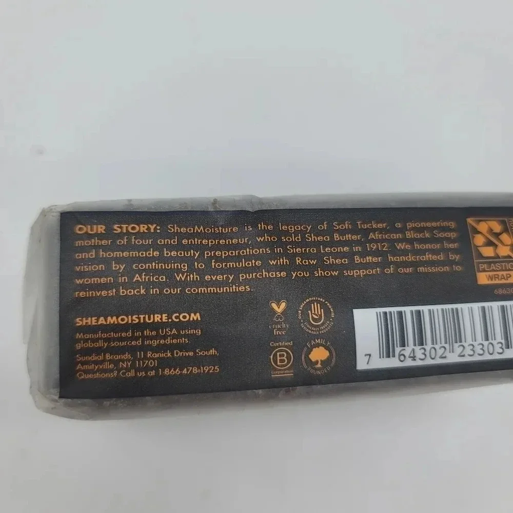 Shea Moisture African Black Soap Oats Aloe Vitamin E For Troubled, Dry Skin 8oz